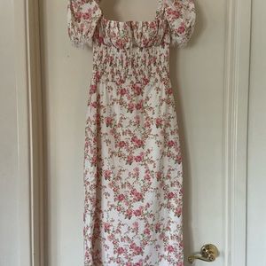 Gorg house of cb Bellucci Floral Smocked Midi dress